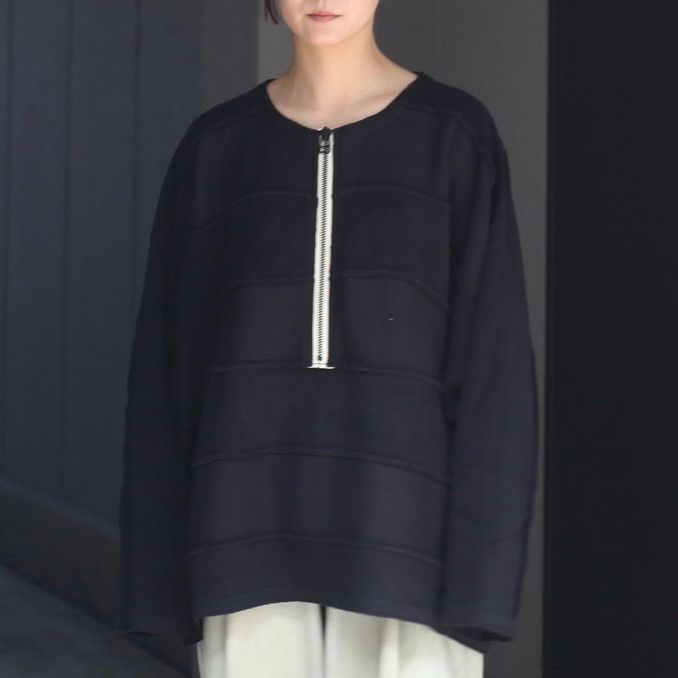 【残り一点】ブラッシュドフレンチテリーハーフジップPO
