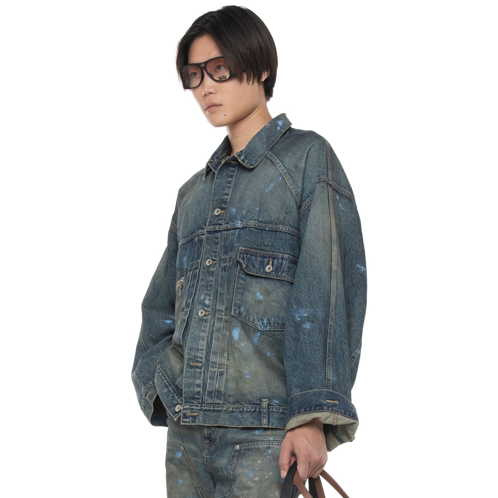 【残り一点】"Paint" Big Sleeve Denim Jacket