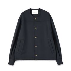 【残り一点】Double Cloth Collarless Dot Button Jacket