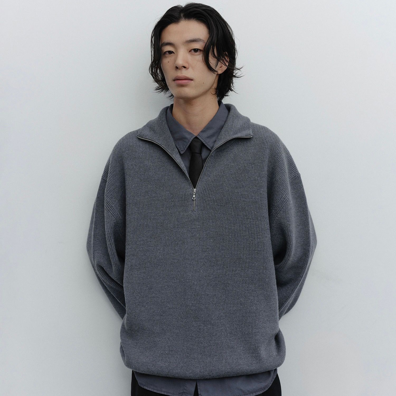 【残り一点】Volume Half Zip Up Knit