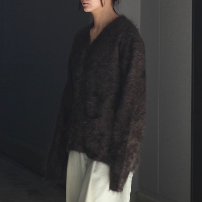 【残り一点】Cashmere Shaggy Knit V Neck Cardigan