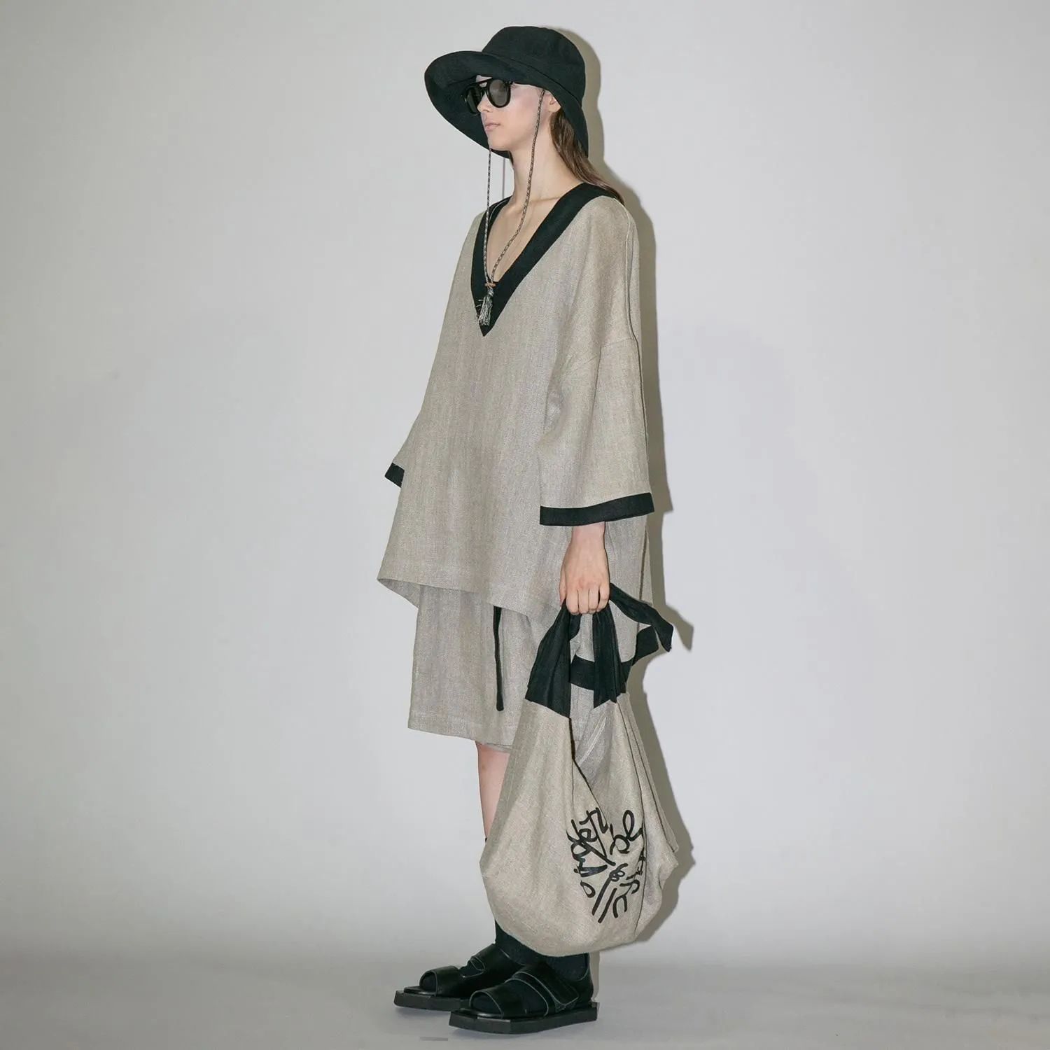 【残り一点】セミウェットリネンショルダーバッグ