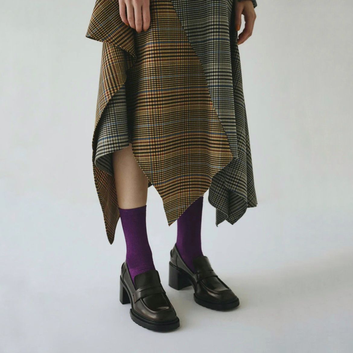 【残り一点】V Design Check Dress