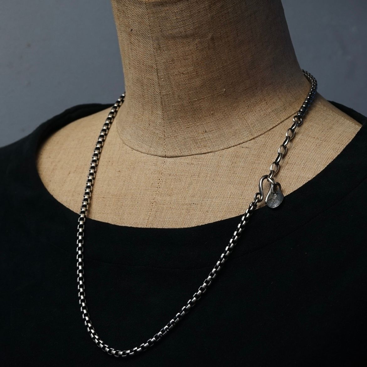 【お取り寄せ注文可能】Square Block Chain Long Necklace(SILVER)