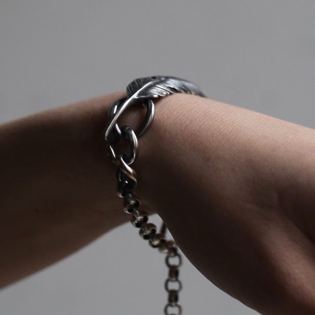 【残り一点】Feather Chain Link Bracelet(SILVER)