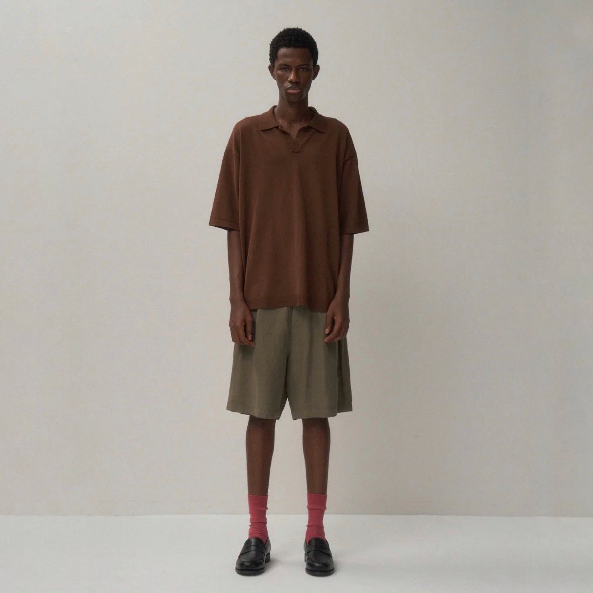 【残り一点】Fine Ice Cotton Skipper Polo Sweater