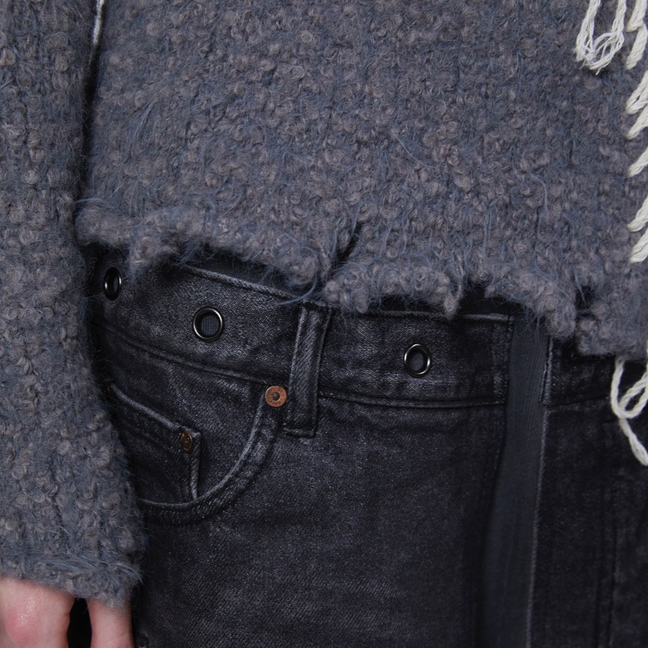 【残り一点】Unisex Rugged Denim-inset Sweat Pants