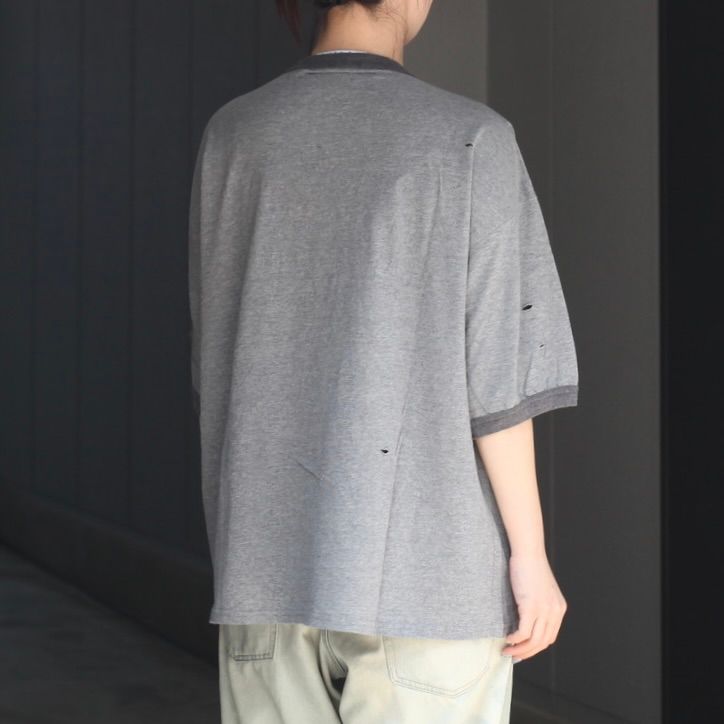 【残り一点】Distressed Trim T-shirt(ASIANBLOOD)