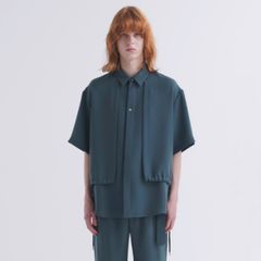 【残り一点】Dry Double Satin Layered Short Sleeve Shirt