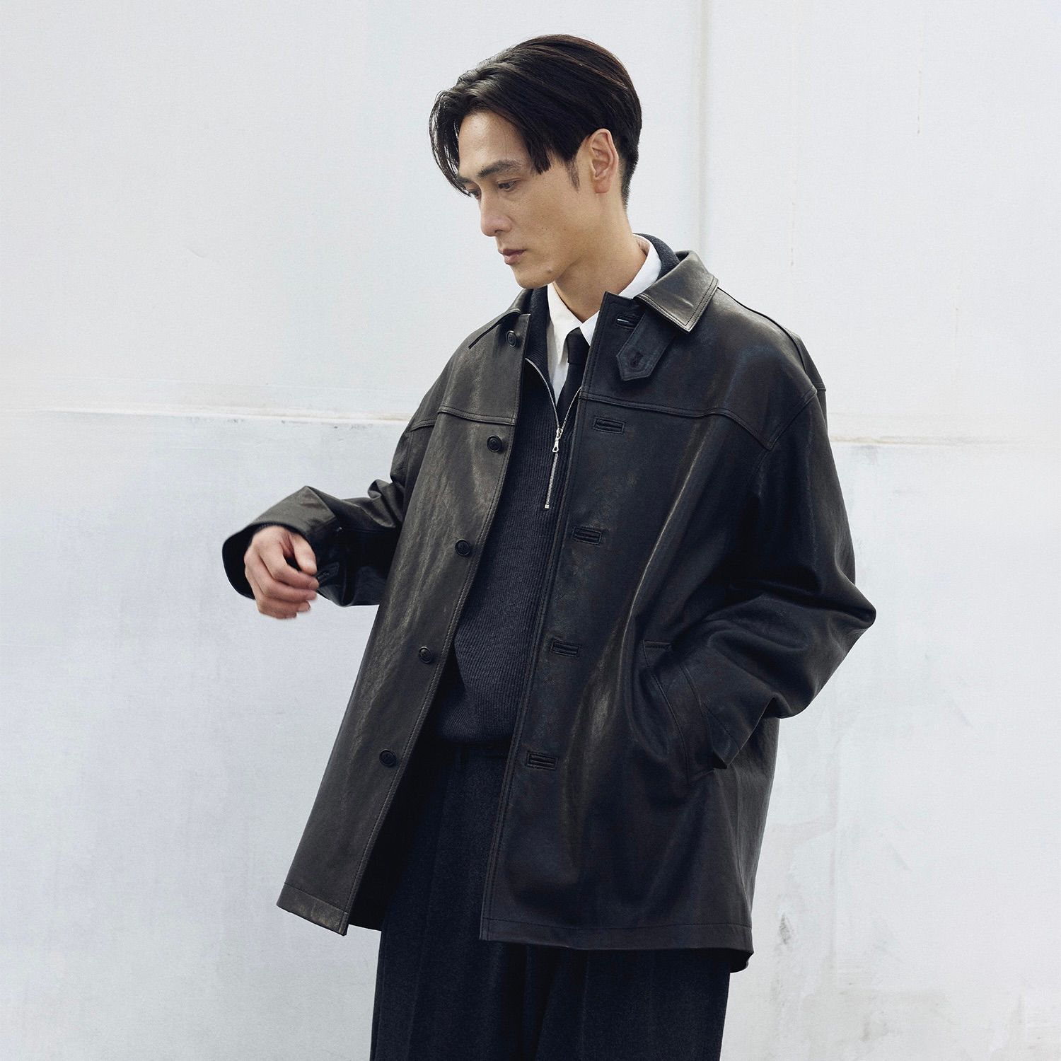 【残り一点】Leather Car Coat