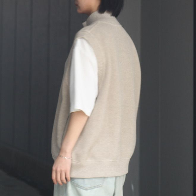 【残りわずか】Moss Stitch Zip Vest