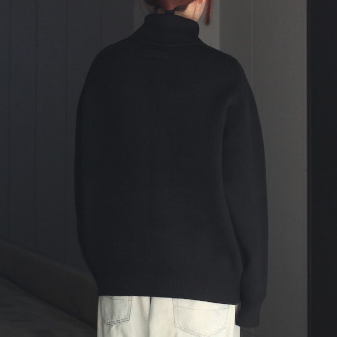 【残りわずか】Extra Fine Wool Warm Knit Turtle Neck LS