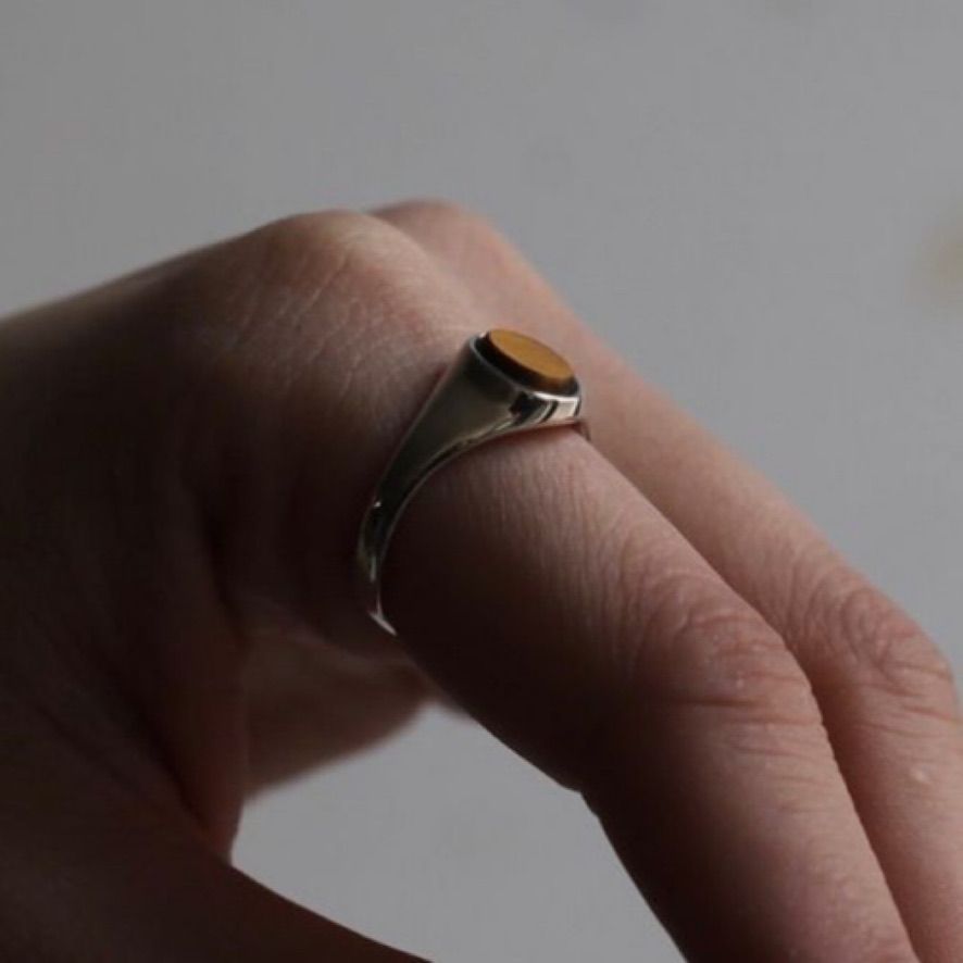【残り一点】Signet Oval Ring S(TIGER EYE)