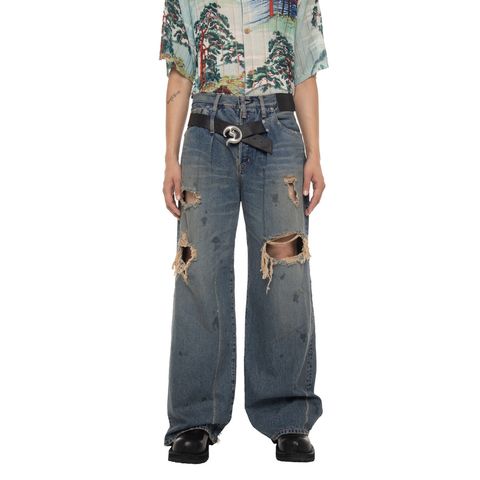 【残り一点】"D"Buckle "80Year" Super Wide Denim Pants