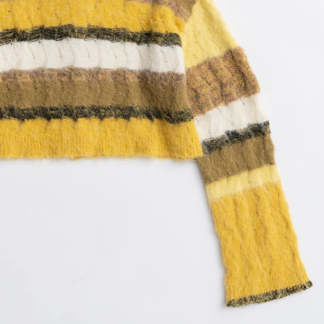 【残り一点】2way Neck Multi Border Knit Tops