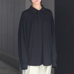 【残り一点】オーバーサイズリラックスウールL/Sポロシャツ