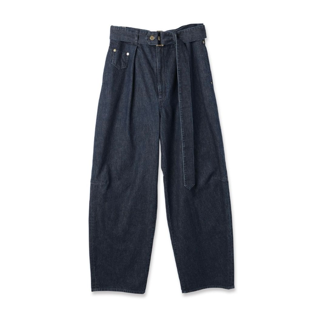 【残り一点】Barrel 1Tuck Wide Denim Pants with Long Belt