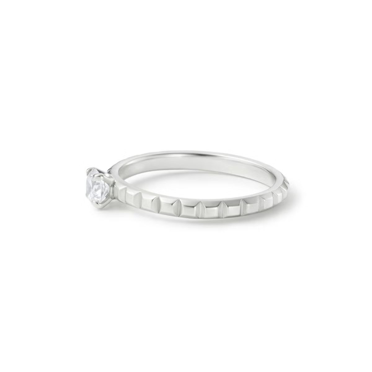 【お取り寄せ注文可能】Flat Studs Ring W / Dia(PLATINUM950)