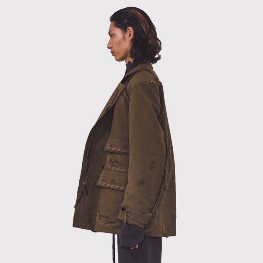 【残り一点】Slash Seam Hunting Tailored Jacket With Damaged(70'S VINTAGE FRENCH ARMY)