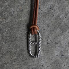 【残り一点】Twist Anchor Leather Necklace(BROWN LEATHER×SILVER)