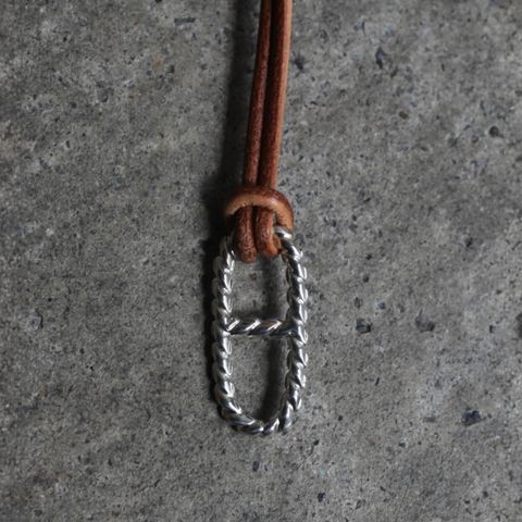 【残り一点】Twist Anchor Leather Necklace(BROWN LEATHER×SILVER)