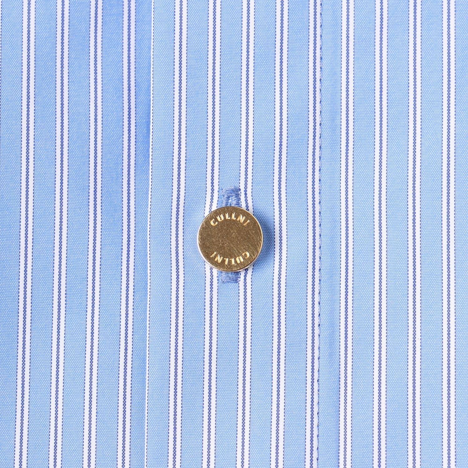 【残り一点】Stripe Front Fly Embroidery Patch Shirt