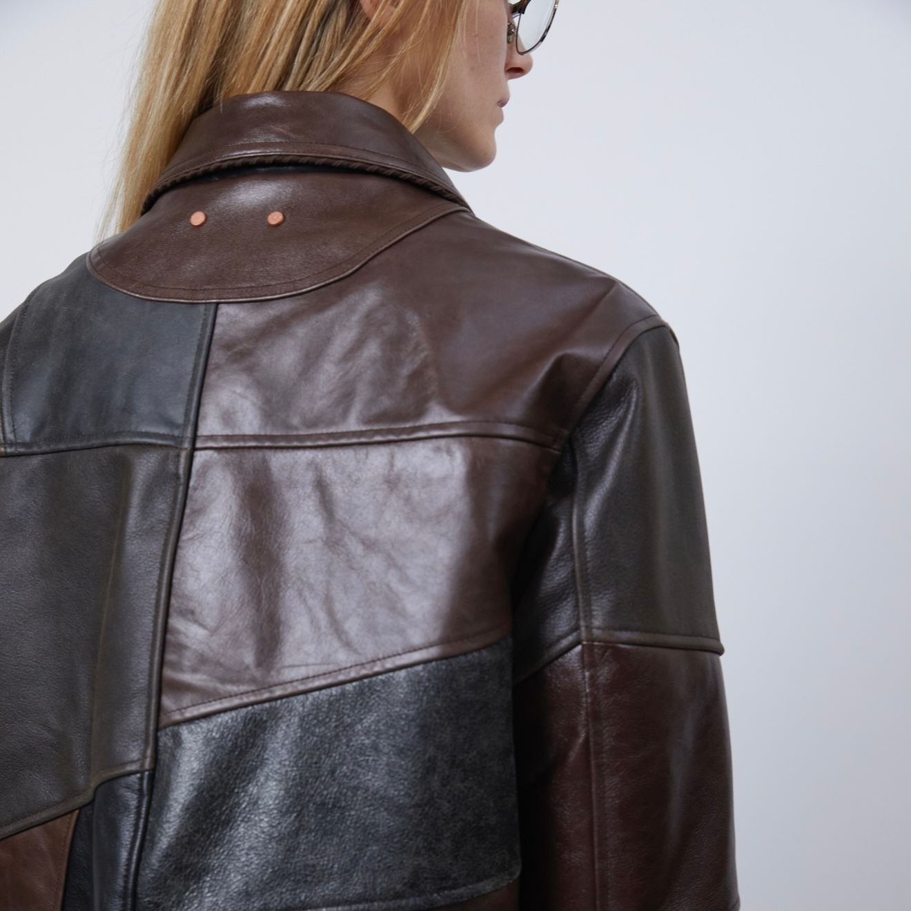 【残り一点】Unisex Patchwork Leather Jacket