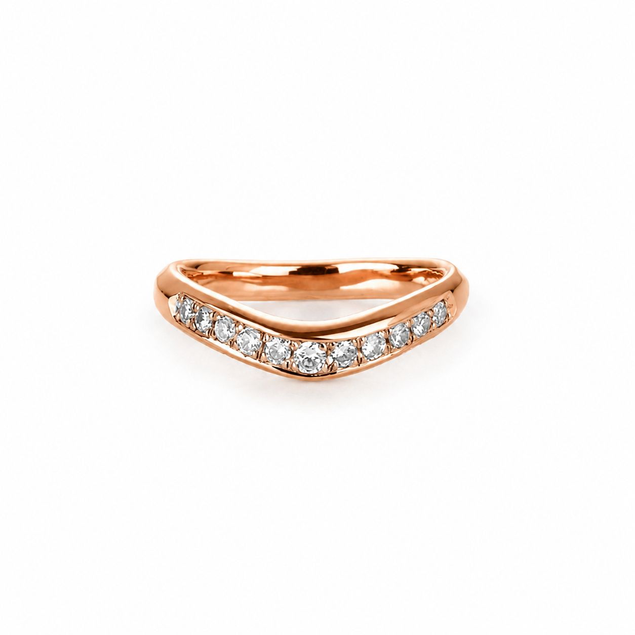 【お取り寄せ注文可能】Longtemps Ring M W / Half Dia(K18 PINK GOLD)