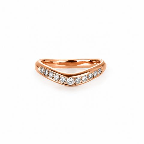 【お取り寄せ注文可能】Longtemps Ring M W / Half Dia(K18 PINK GOLD)