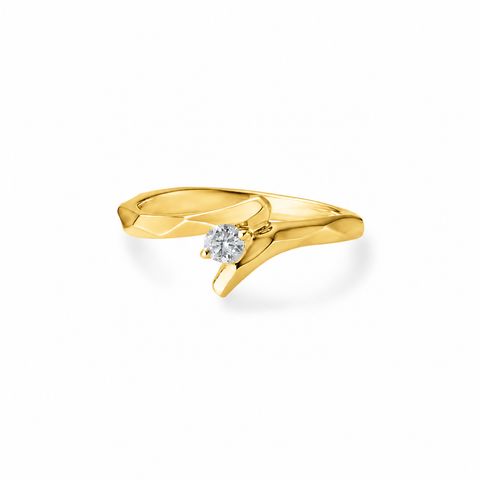 【お取り寄せ注文可能】Broadly V Ring W / Dia(K18 YELLOW GOLD)