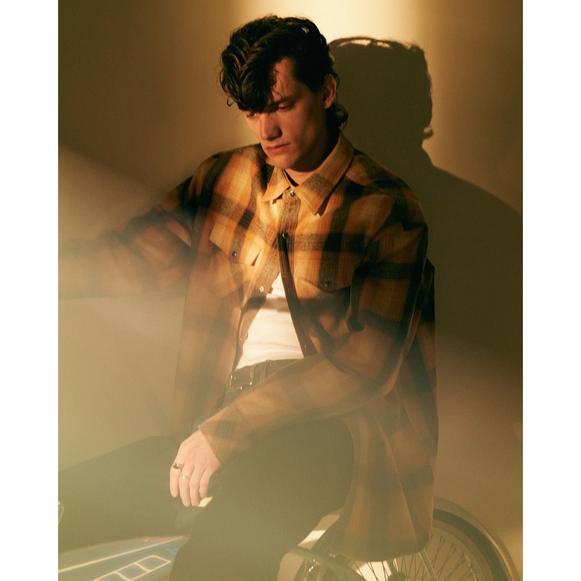 【残り一点】Ombre Check Western L/S SH