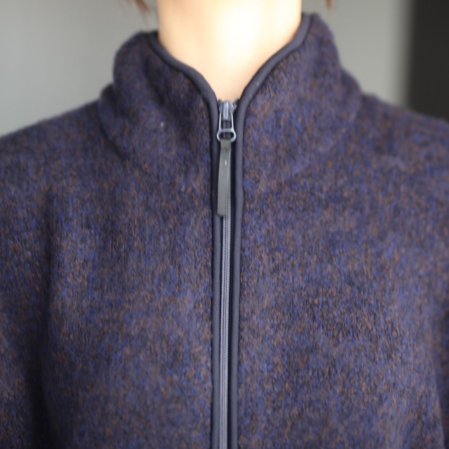 【残り一点】Boucle Knit Zip Jacket
