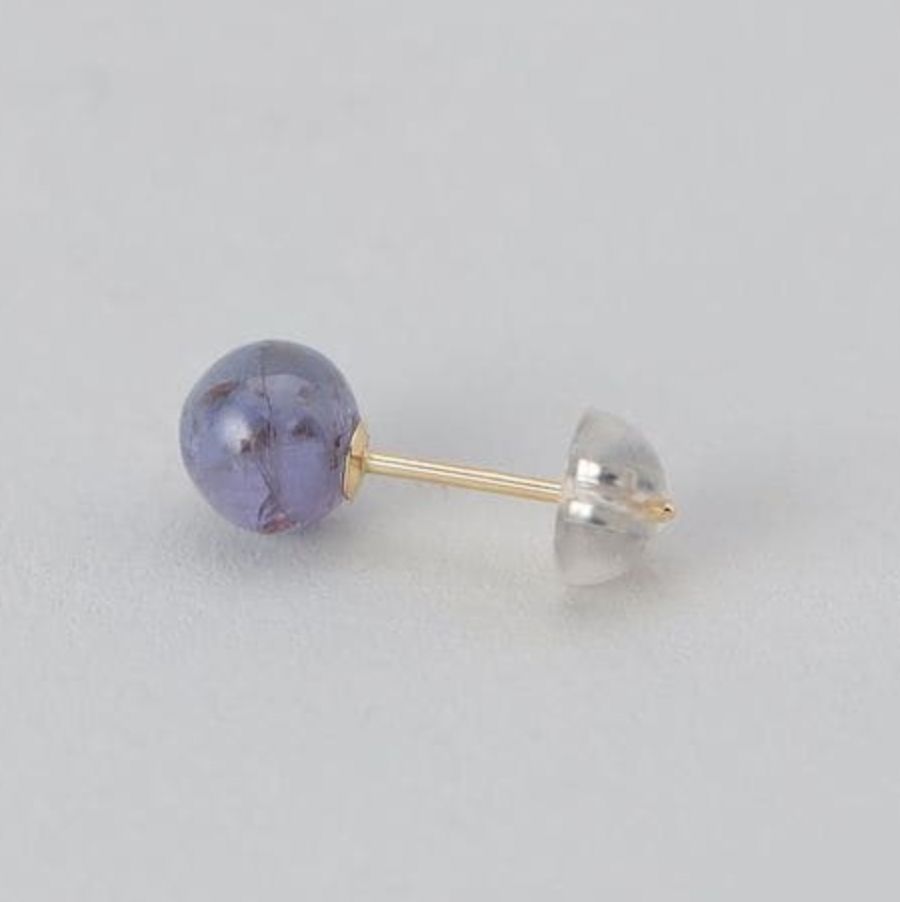 【お取り寄せ注文可能】Rough Stone Blue Zoisite Earrings(両耳用）
