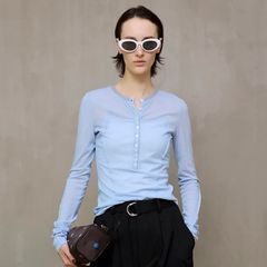 【残り一点】ヘンリーネックシアートップ