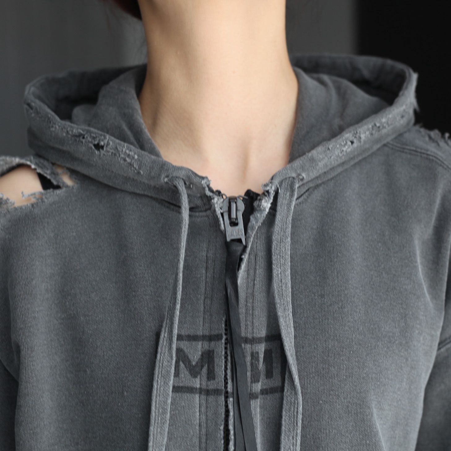 frkm studs damaged hoodie opium 短丈 Reminisce Opium Hoodie