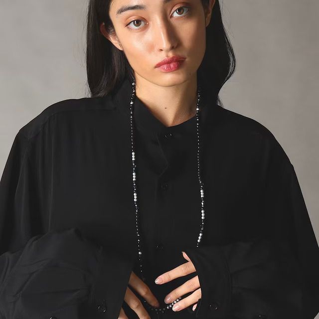 【残り一点】ビーズネックレス(BLACK)