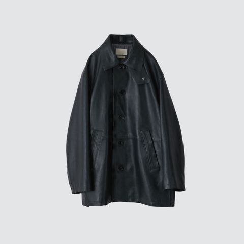 【残りわずか】Cut-Off Leather Car Coat(DEEP GREEN)