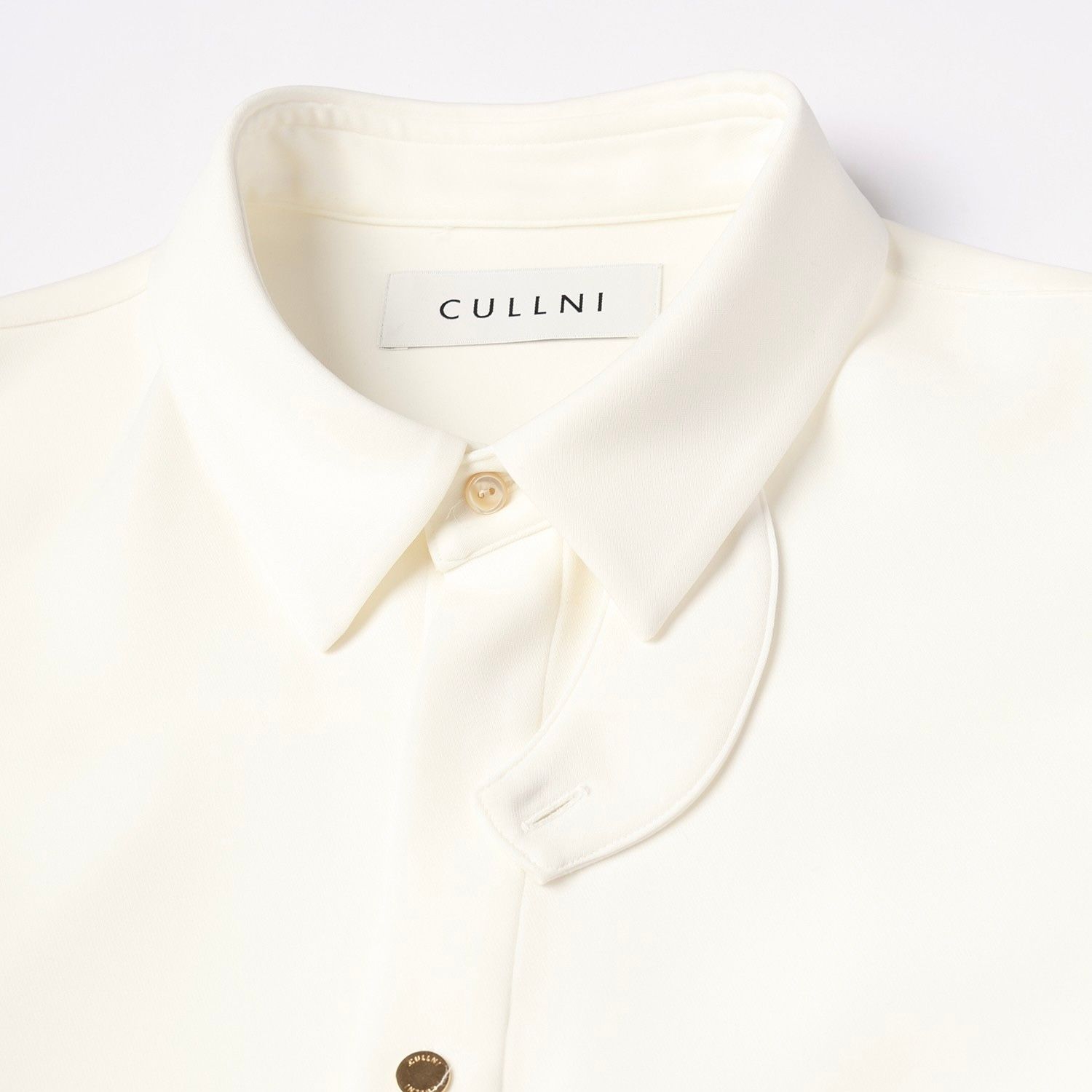 【残り一点】Double Cloth Twill Front Fly Chin Tab Shirt