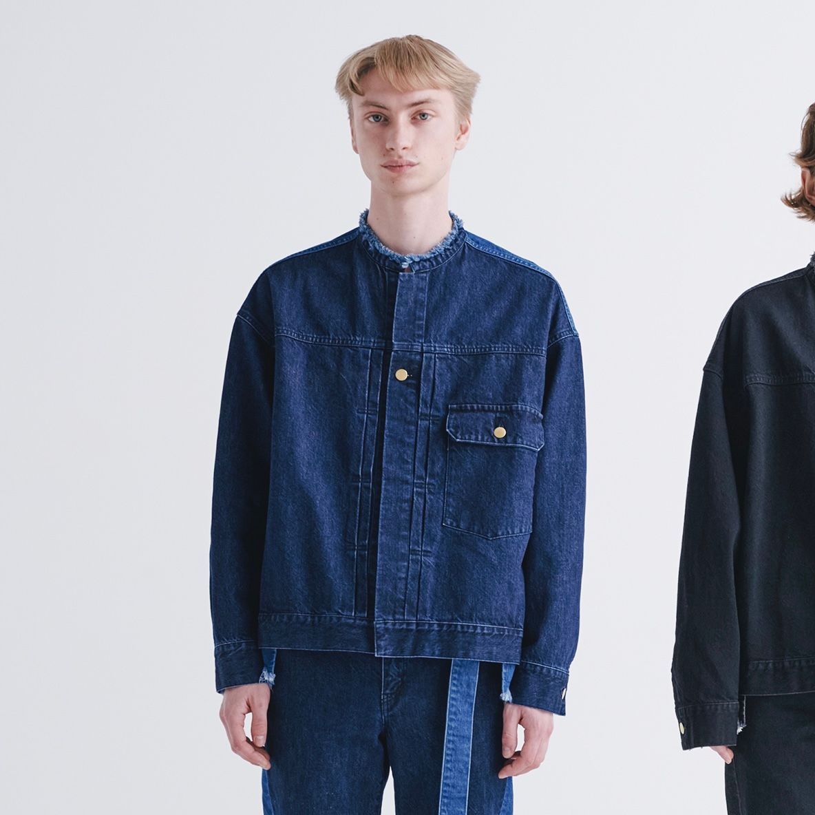 CULLNI - 【残り一点】Cut-off Band Collar Denim Blouson