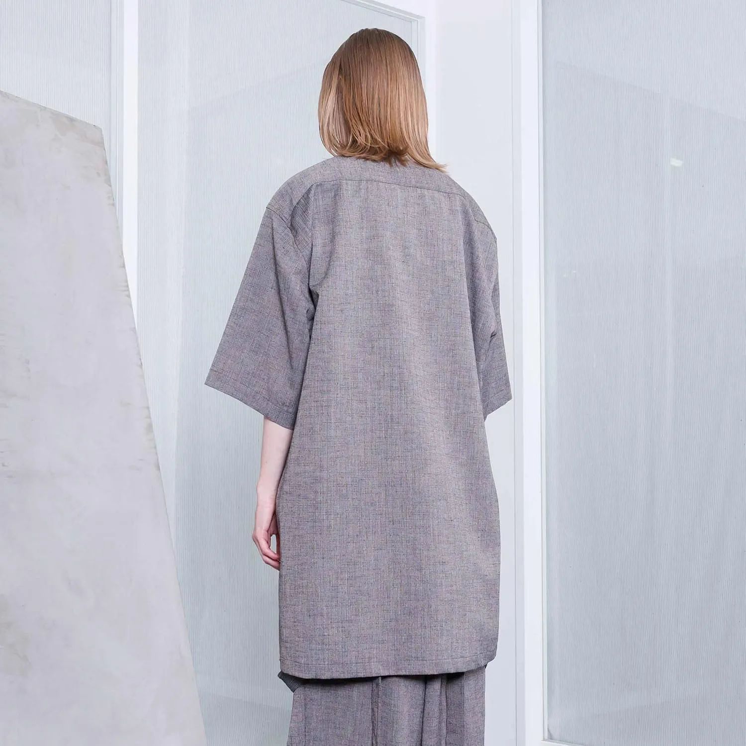 【残り一点】ポケットオープンカラーシャツ(POLYESTER/RAYON)