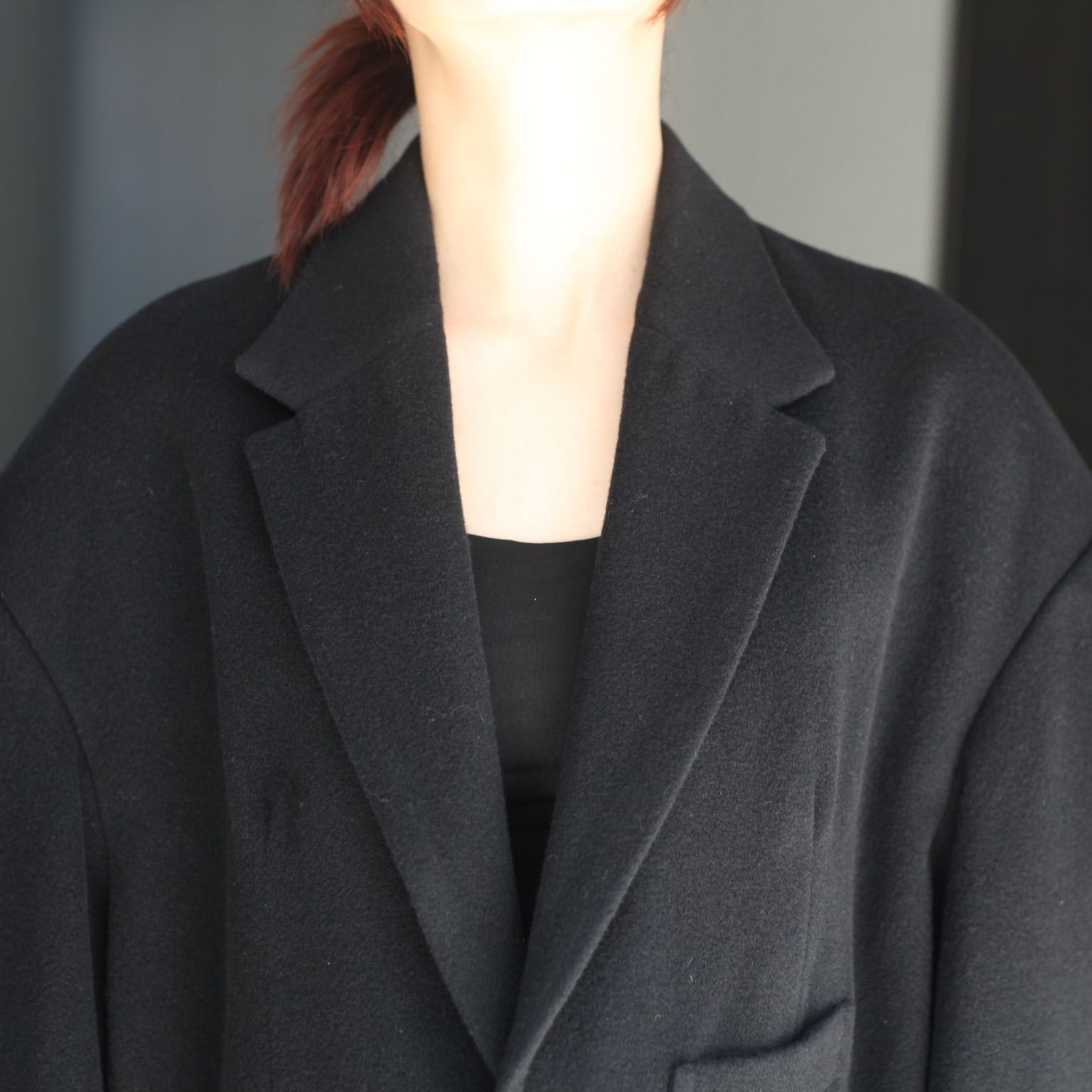 【残り一点】Round Big Shoulder Wool Cashmere Jacket