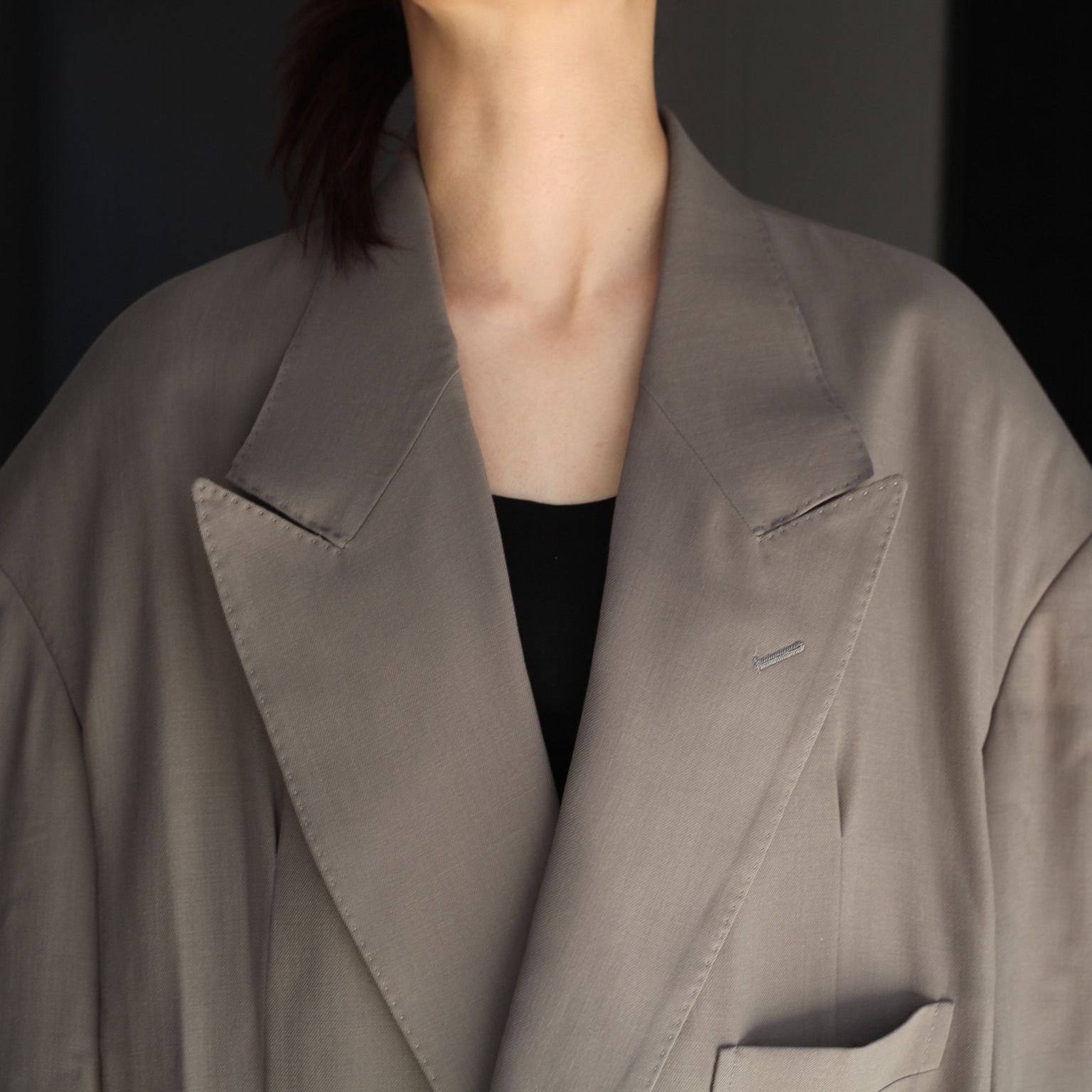 【残り一点】Round Big Shoulder Wool Serge Jacket