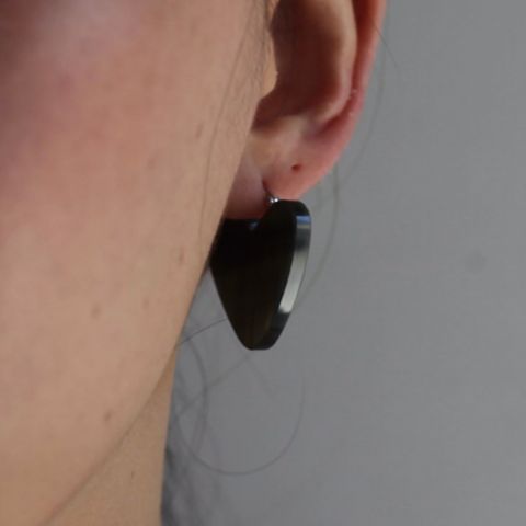 【残り一点】How Raw Heart Plate Earrings(両耳用）