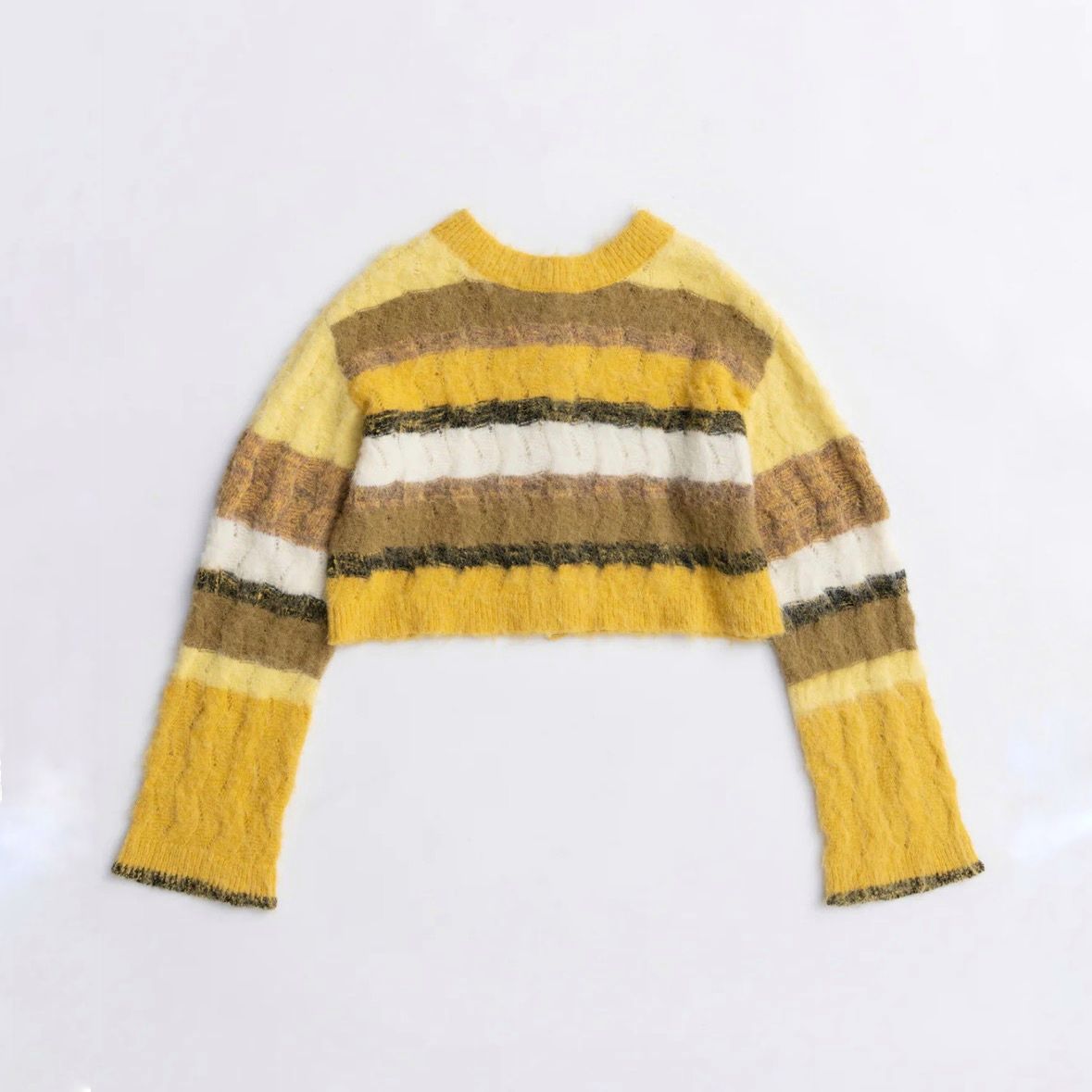 【残り一点】2way Neck Multi Border Knit Tops