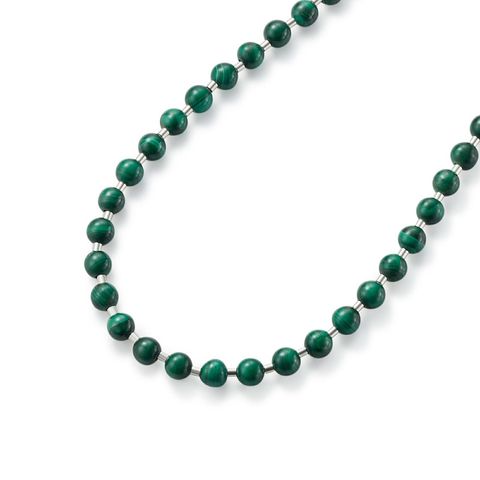 【お取り寄せ注文可能】Stone Ball Chain Necklace(GREEN)
