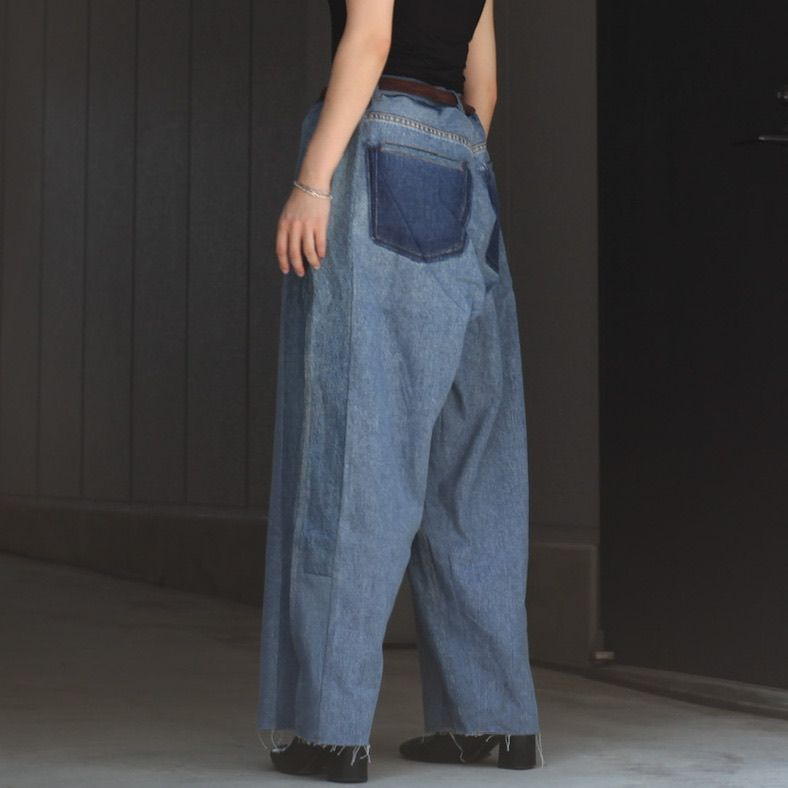 【残り一点】Reconstructed Super Baggy Slacks Denim_3(L)