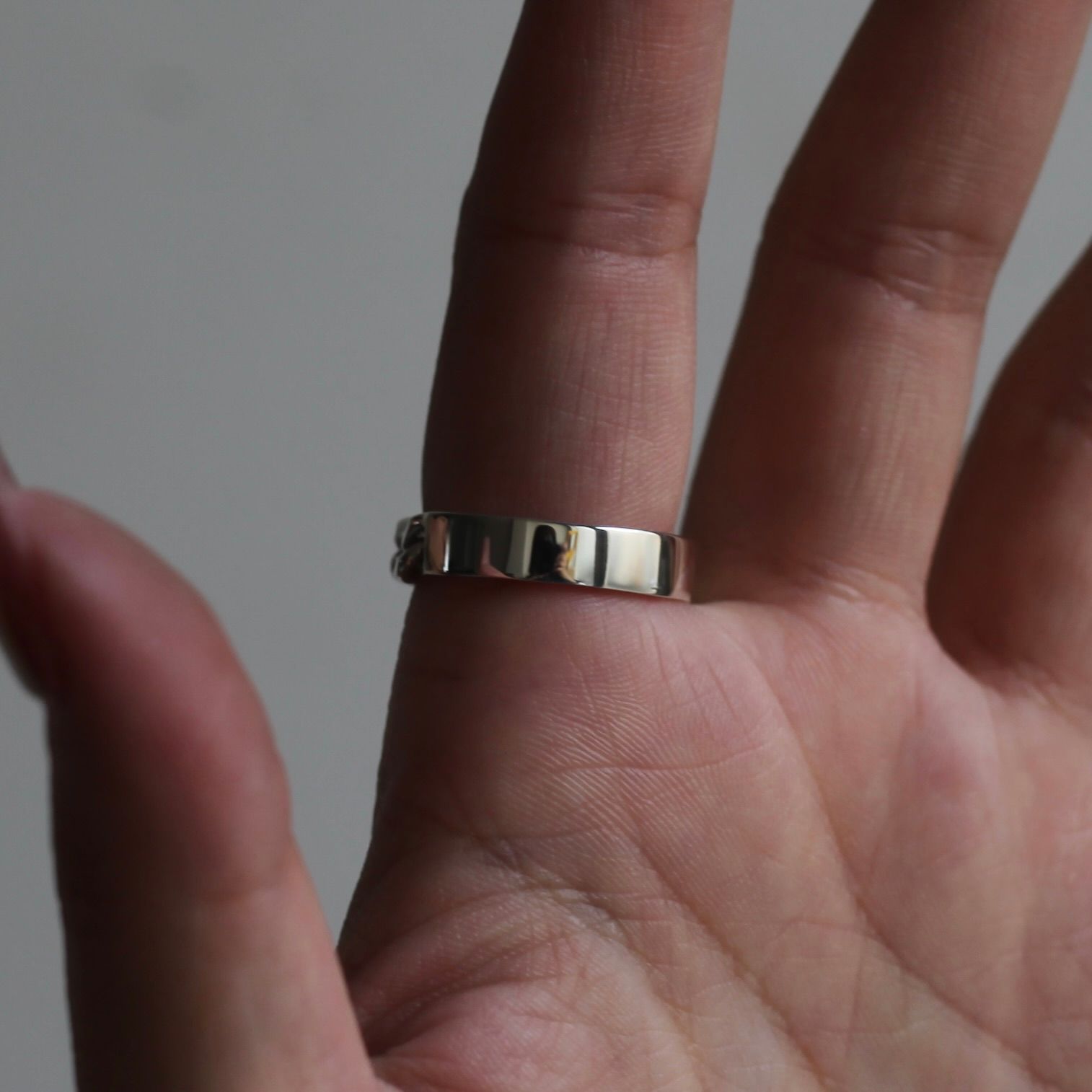 【残り一点】Curb Chain Narrow ID Ring(5mm)