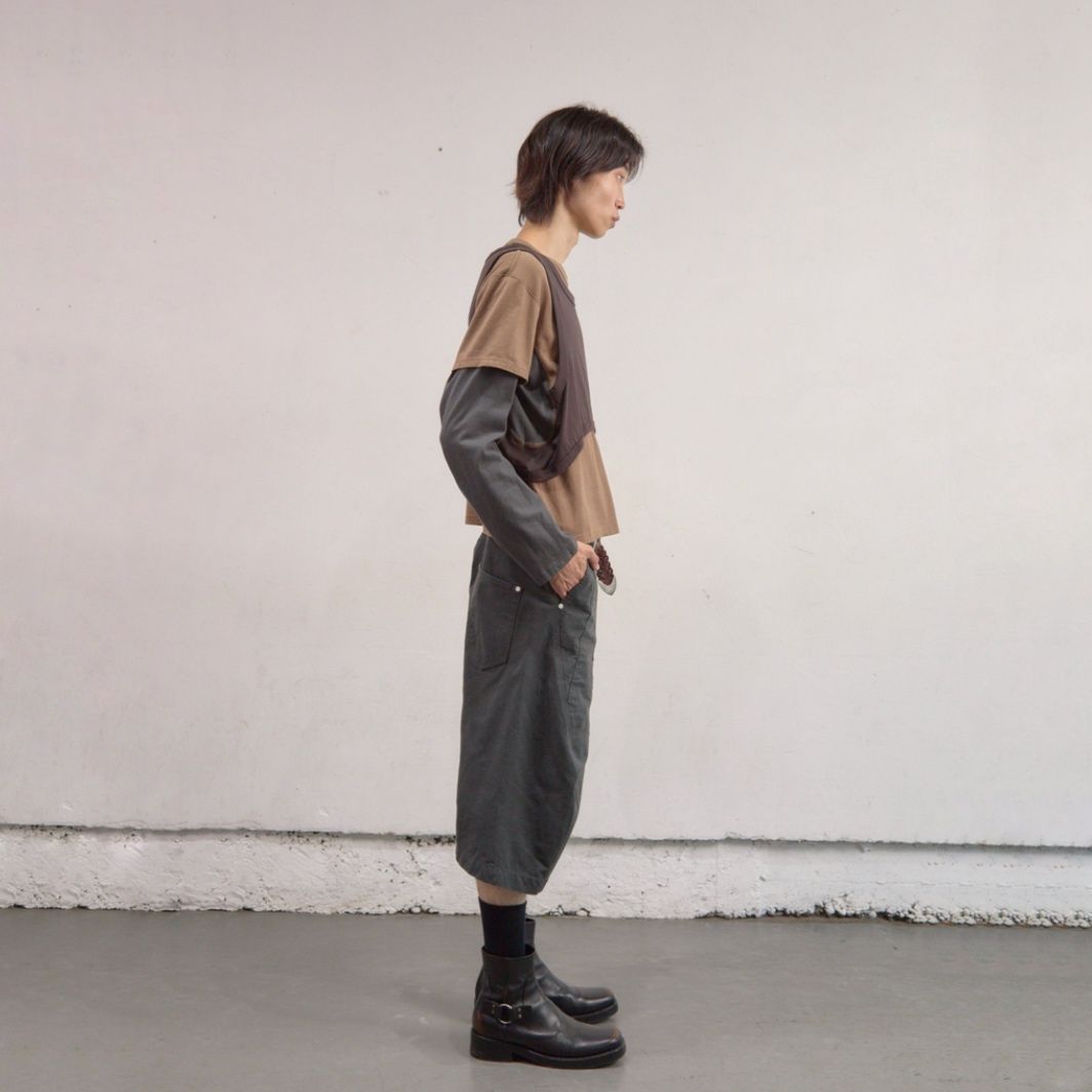 【残り一点】Curved Leg Double Knee Work Short Pants