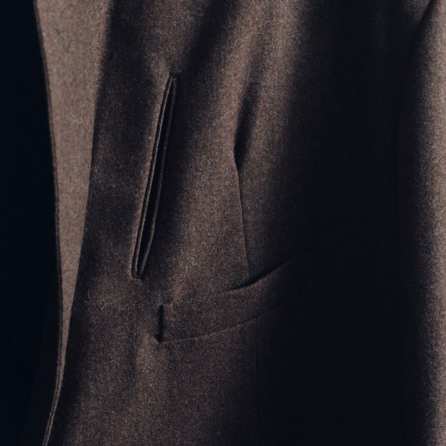 【残り一点】Round Big Shoulder Wool Flannel Jacket