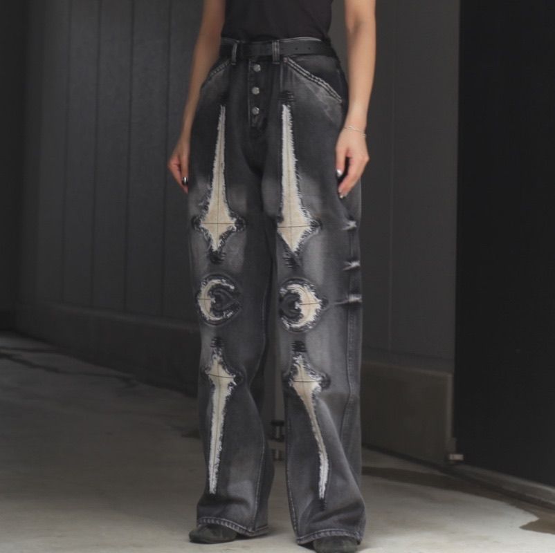 【残り一点】TC Bone Leather Denim Pants